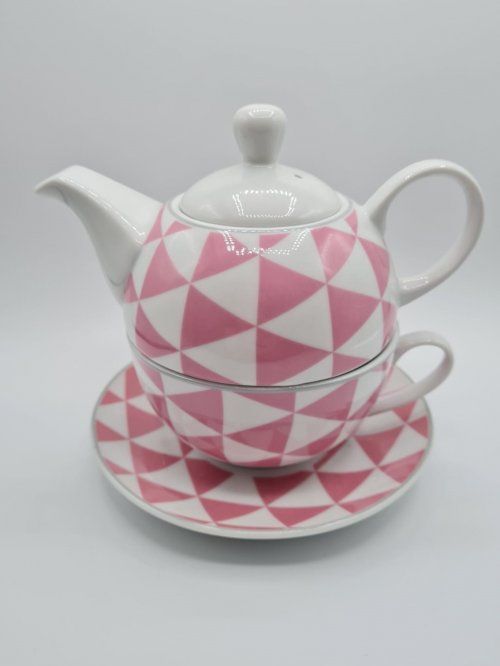 Tetera de porcelana motivos geométricos